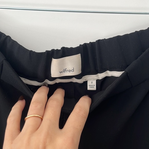 Wilfred Darontal Stripe Pants Black with White/Beige Detail Size 8 - Picture 6 of 9